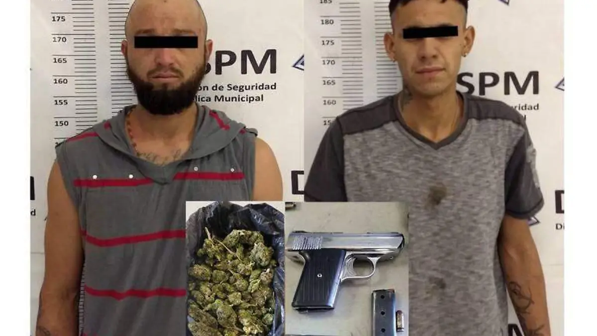 En operativo detienen a dos con armas y drogas